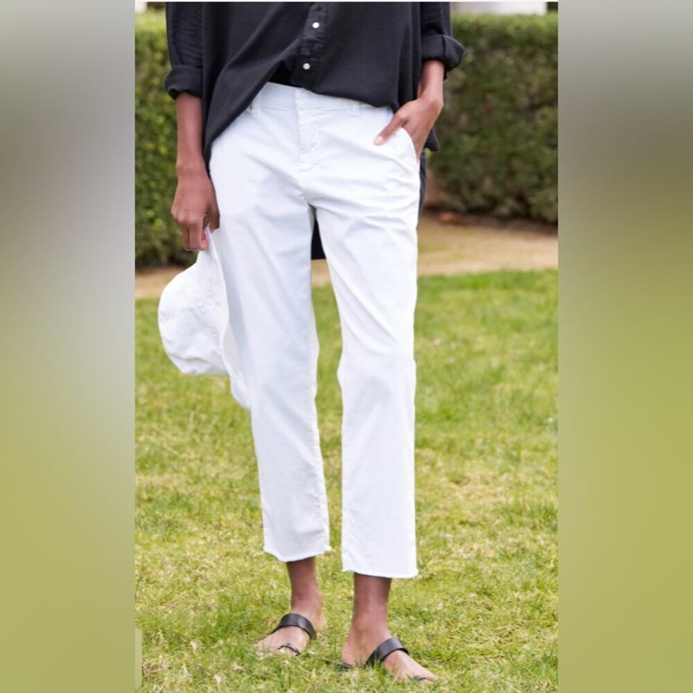 Frank & Eileen Wicklow Italian cropped chino white womens sz 6 classic preppy